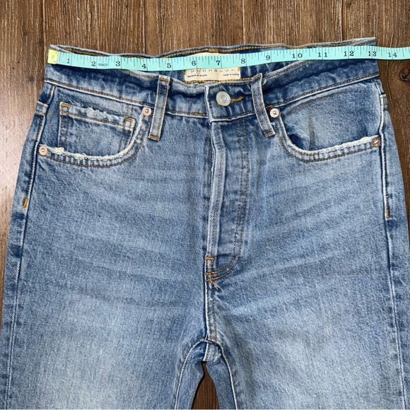 Free People We The Free Stella Hi Rise Slim Straight Jean blue Distressed - Picture 6 of 13